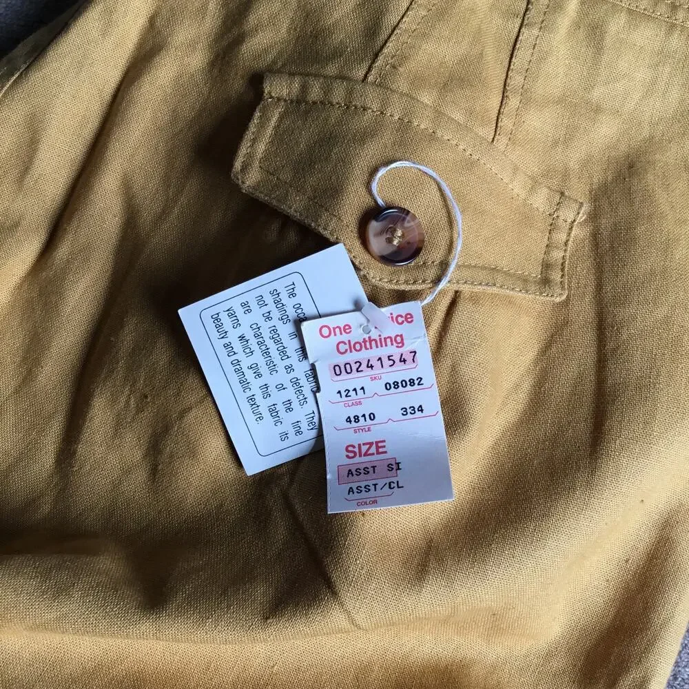 Morgan Square Vintage Midi Skirt Boho Yellow Front pocket Cotton Blend Sz 13